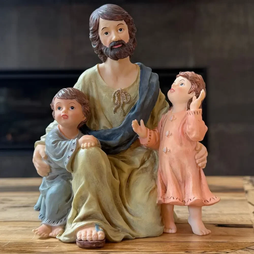 Vintage 1999 House of Lloyd Jesus and the Children Resin Figurine 230062 NIB